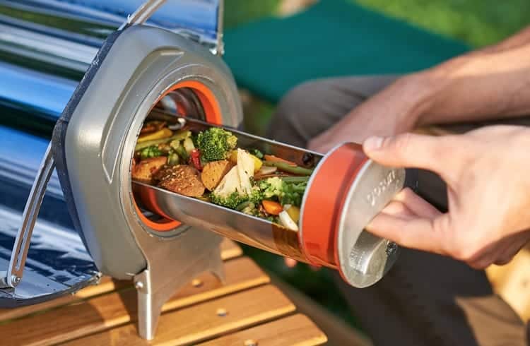 vegetables in solar oven
